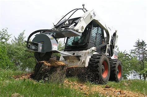 skid loader mounted stump grinder